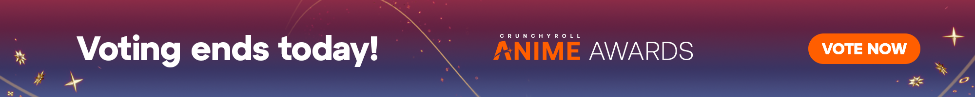 Secondary Banner - CRUNCHYROLL ANIME AWARDS. Voting ends today!