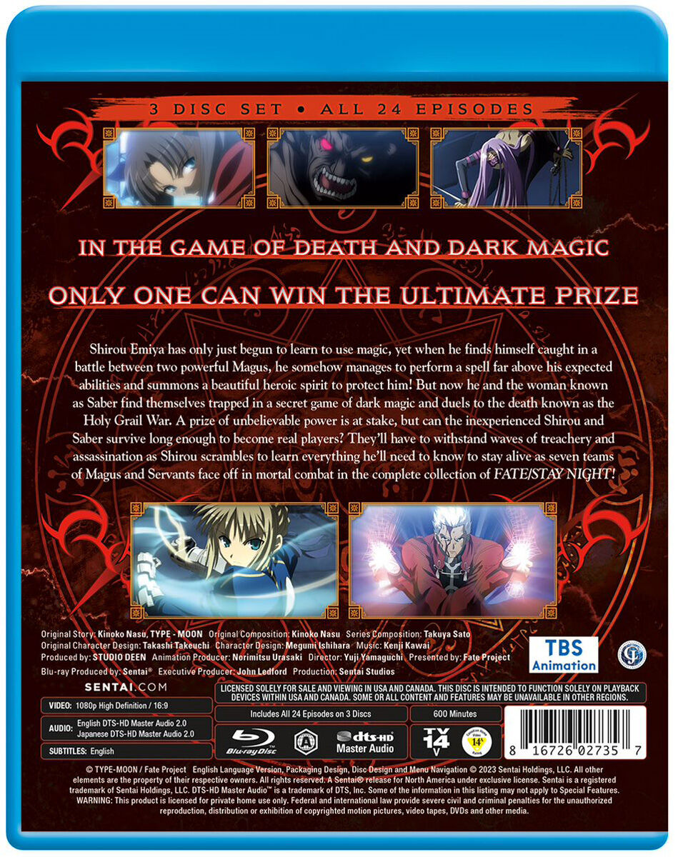 Fate/Stay Night Blu-ray | Crunchyroll Store
