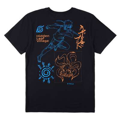 Naruto Shippuden - Naruto Uzumaki and Kurama Embroidered Patch T-shirt