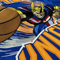 My Hero Academia x Hyperfly x NBA - All Might New York Knicks Satin Jacket image number 9