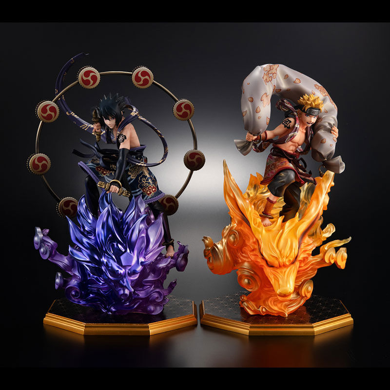 Naruto Shippuden - Naruto Uzumaki Wind God & Sasuke Uchiha Thunder God Precious G.E.M. Series Figure Set