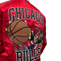 My Hero Academia x Hyperfly x NBA - All Might Chicago Bulls Satin Jacket image number 8