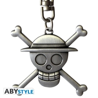 Monkey D Luffy Jolly Roger One Piece Metal Keychain image number 1