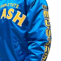 My Hero Academia x Hyperfly x NBA - All Might Golden State Warriors Satin Jacket image number 9