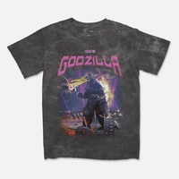 CR Loves Godzilla III -  Godzilla and Mothra Acid Wash T-Shirt image number 1
