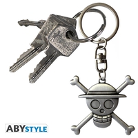 Monkey D Luffy Jolly Roger One Piece Metal Keychain image number 2