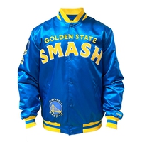 My Hero Academia x Hyperfly x NBA - All Might Golden State Warriors Satin Jacket image number 4