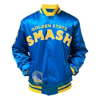 My Hero Academia x Hyperfly x NBA - All Might Golden State Warriors Satin Jacket image number 1