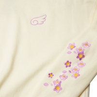 CR Loves Cardcaptor Sakura: Clear Card - Embroidered Blossoms Cropped Hoodie image number 1
