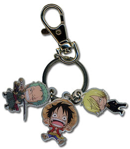 One Piece - Luffy, Zoro, & Sanji Metal Keychain