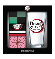 demon-slayer-kimetsu-no-yaiba-pint-glass-and-sock-set-holiday-bundle image number 1