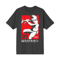 Naruto - Kakashi Red Background Mens Short Sleeves Tee image number 1