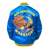 My Hero Academia x Hyperfly x NBA - All Might Golden State Warriors Satin Jacket image number 6