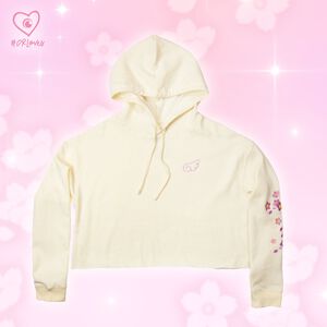 CR Loves Cardcaptor Sakura: Clear Card - Embroidered Blossoms Cropped Hoodie