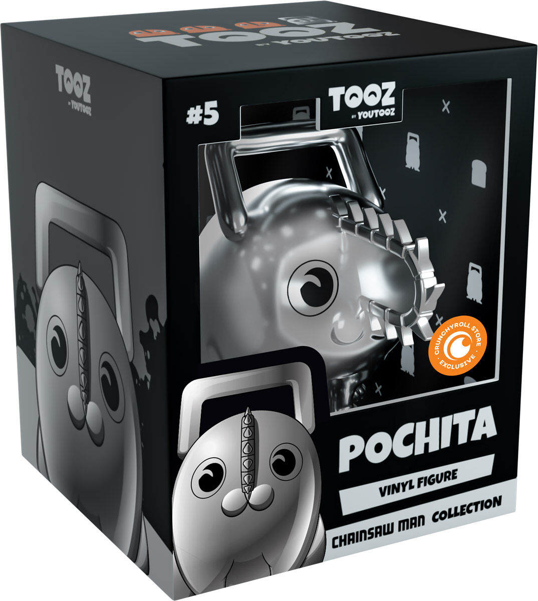 chainsaw-man-pochita-sliver-chrome-exclusive-vinyl-figure image number 1