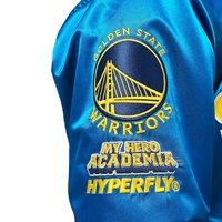 My Hero Academia x Hyperfly x NBA - All Might Golden State Warriors Satin Jacket image number 5