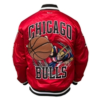My Hero Academia x Hyperfly x NBA - All Might Chicago Bulls Satin Jacket image number 6