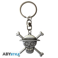 Monkey D Luffy Jolly Roger One Piece Metal Keychain image number 0