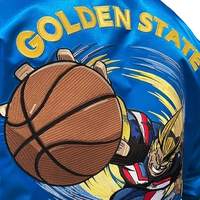 My Hero Academia x Hyperfly x NBA - All Might Golden State Warriors Satin Jacket image number 7