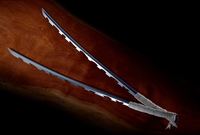 Demon Slayer: Kimetsu no Yaiba - Inosuke Hashibira's Nichirin Swords Proplica image number 1