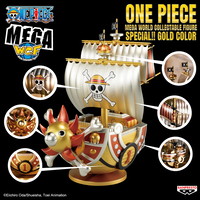 one-piece-sunny-pirate-ship-mega-world-collectable-prize-figure-special-gold-color-ver image number 4