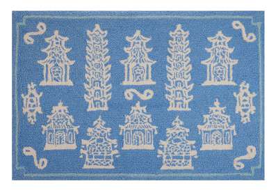 Pagoda Hooked Wool Rug