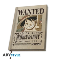 one-piece-cahier-a5-wanted-luffy-x4 image number 0