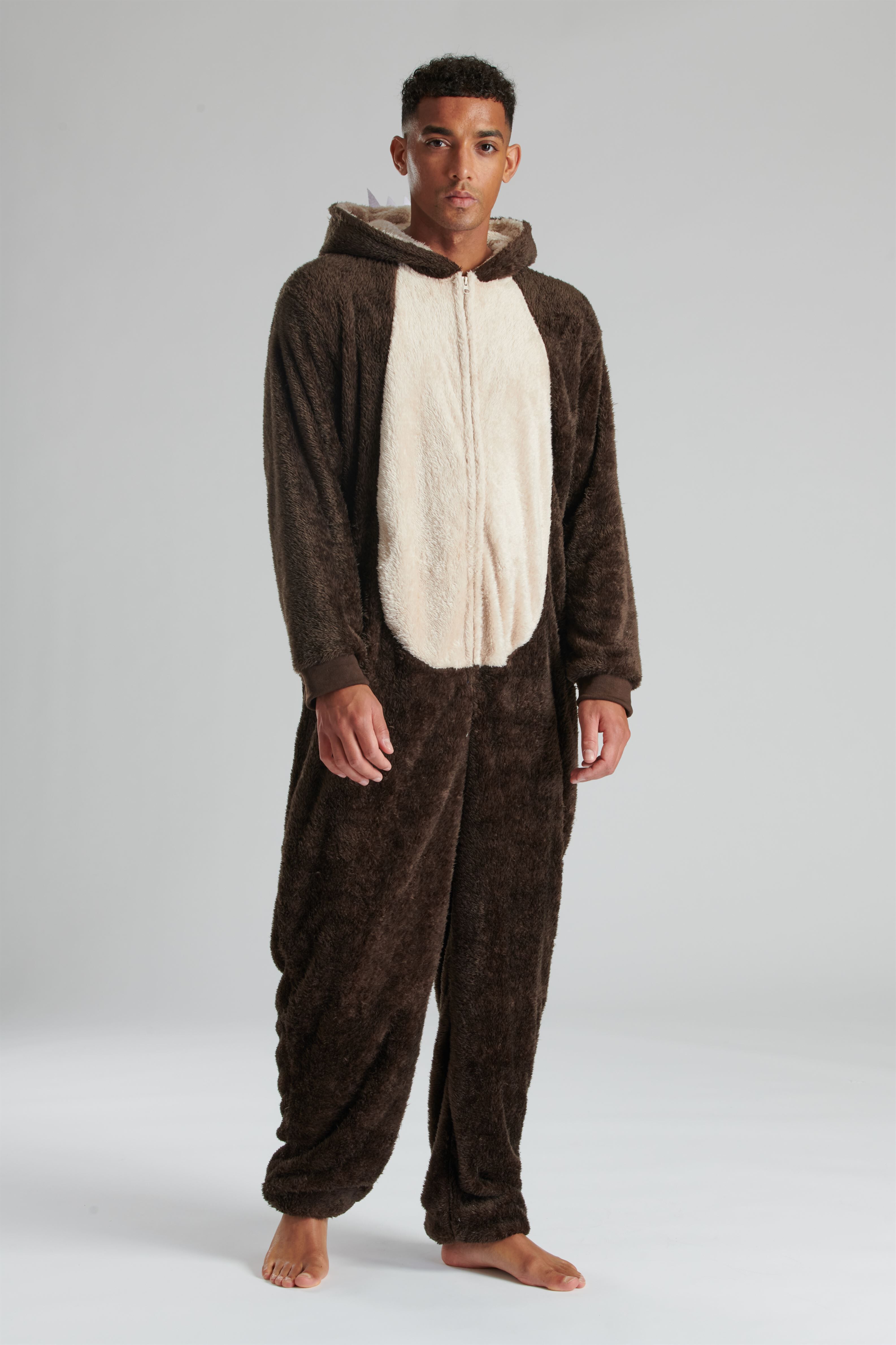 Brown Bear Luxury Fleece Onesie image number 2