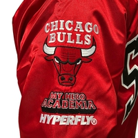 My Hero Academia x Hyperfly x NBA - All Might Chicago Bulls Satin Jacket image number 5
