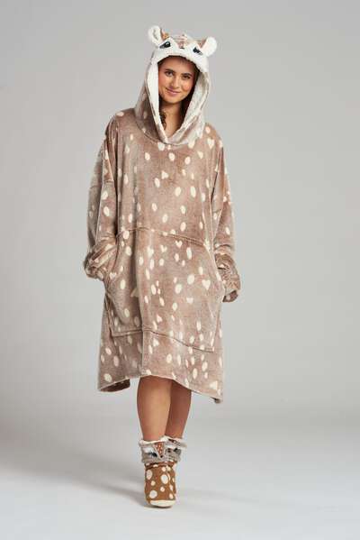 Reindeer Luxury Fleece Snuggle Hoodie