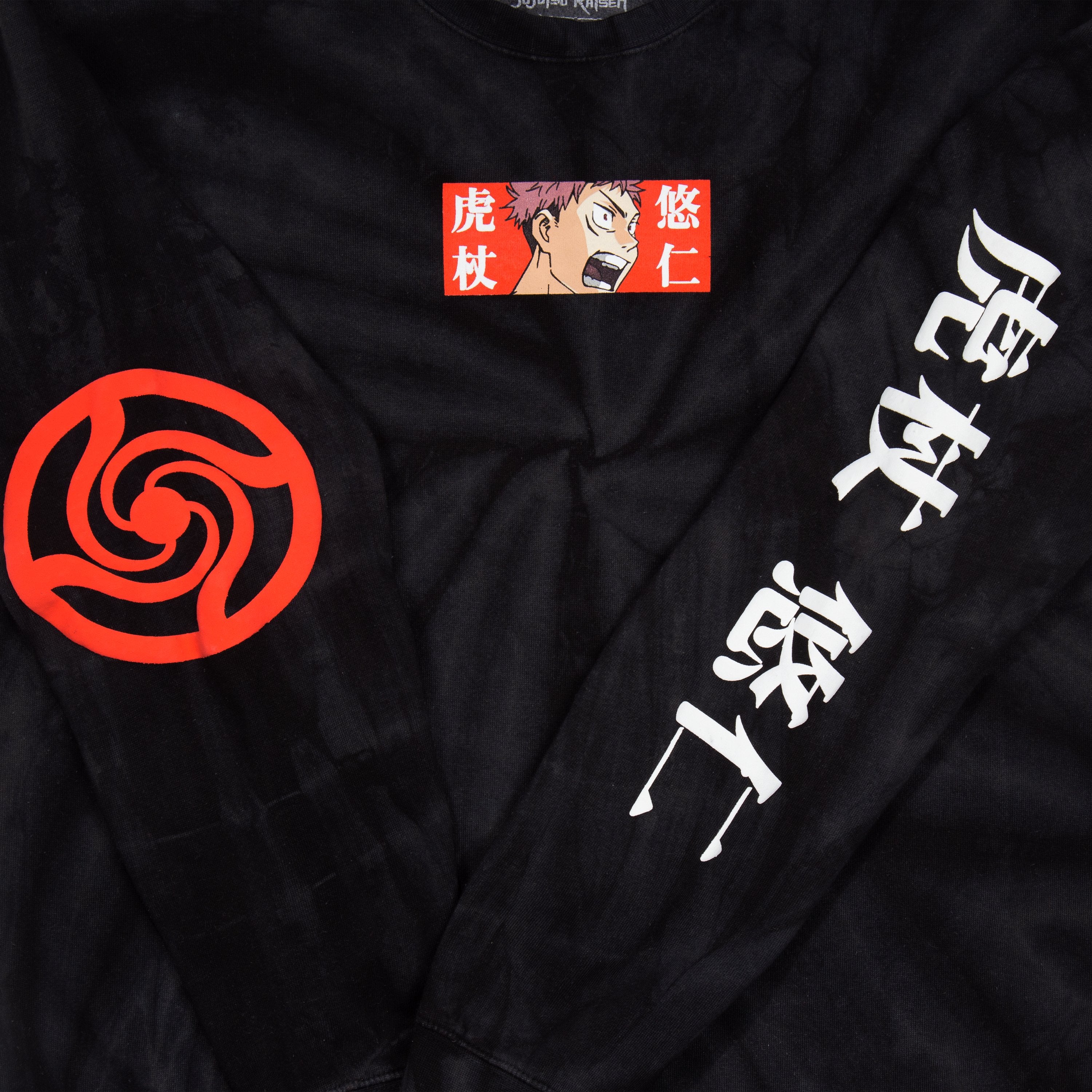 CR Loves Jujutsu Kaisen - Yuji Itadori Jujutsu Profile Tie Dye Crew Sweatshirt image count 3