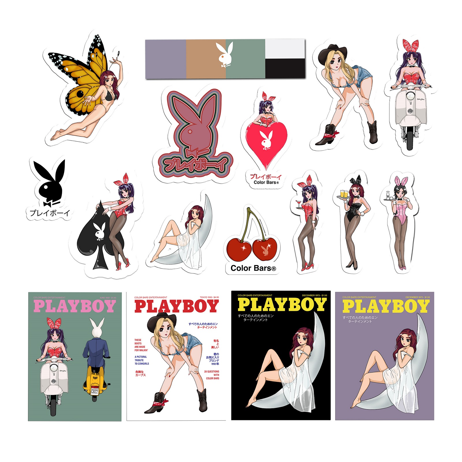 playboy-x-color-bars-sticker-set image count 0