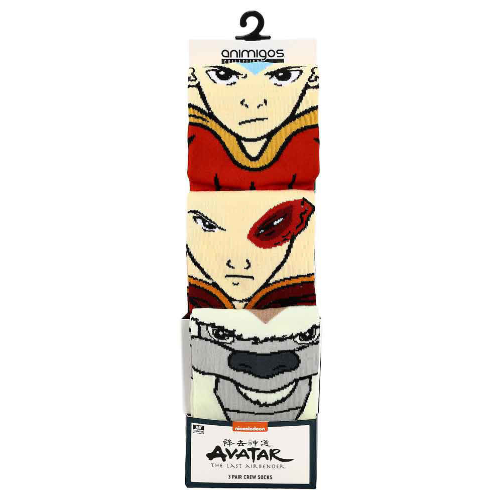 Avatar: The Last Airbender - Aang Zuko Appa Crew Socks 3 Pair image count 4