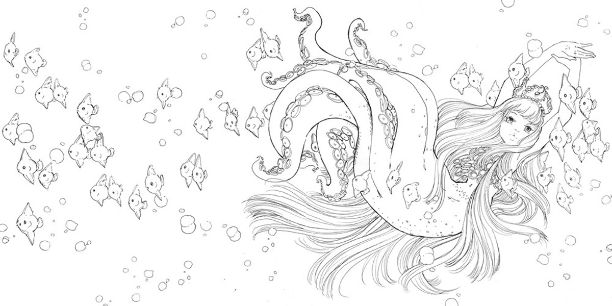Pop Manga Mermaids and Other Sea Creatures A Coloring Book image count 2