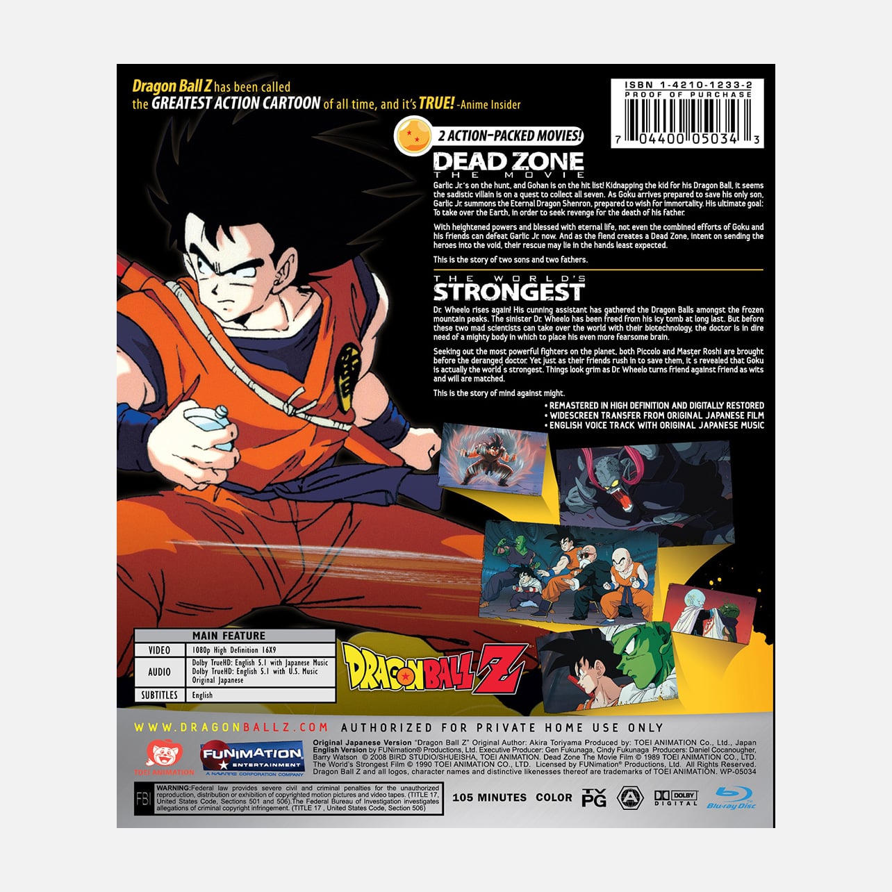 Dragon Ball Z - Double Feature - Dead Zone-The Movie/The World's Strongest - Blu-ray image count 1