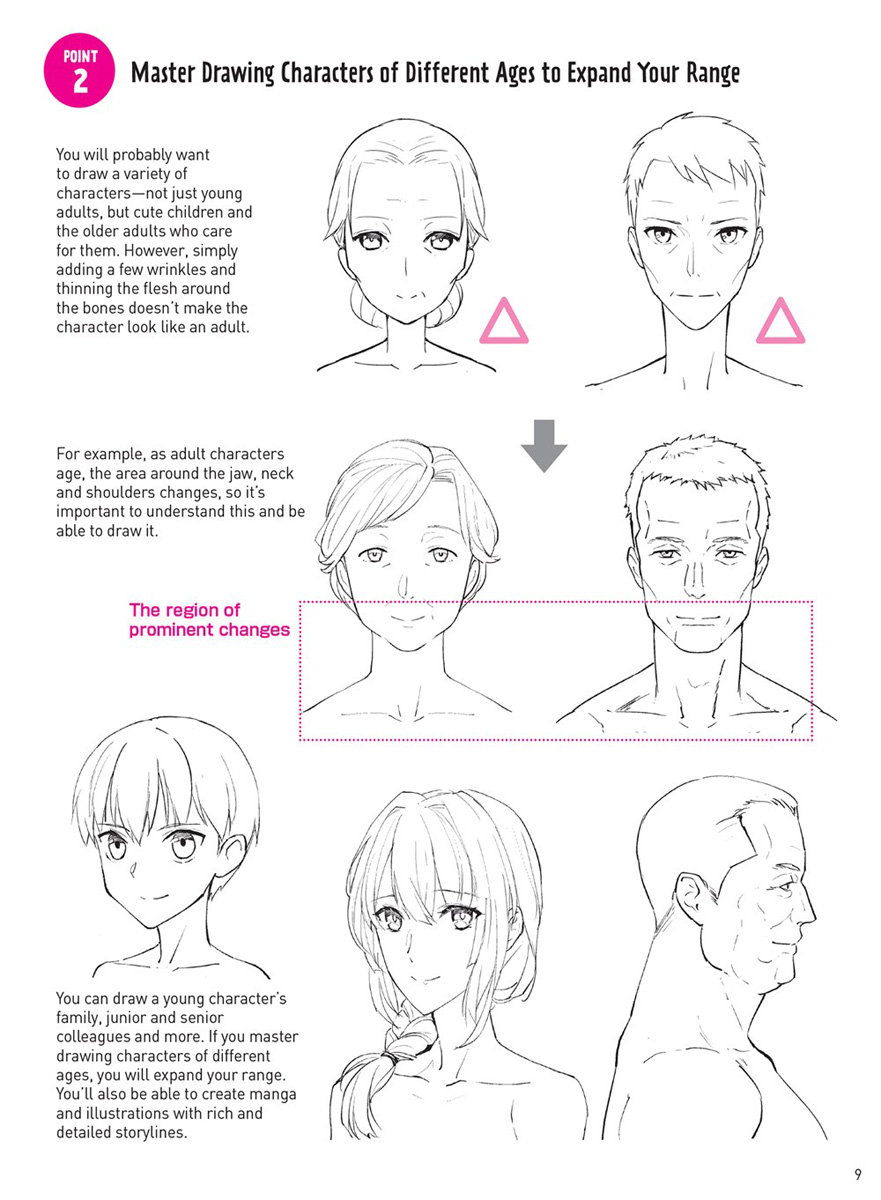 How to Draw a Manga Kid Face in Front View 