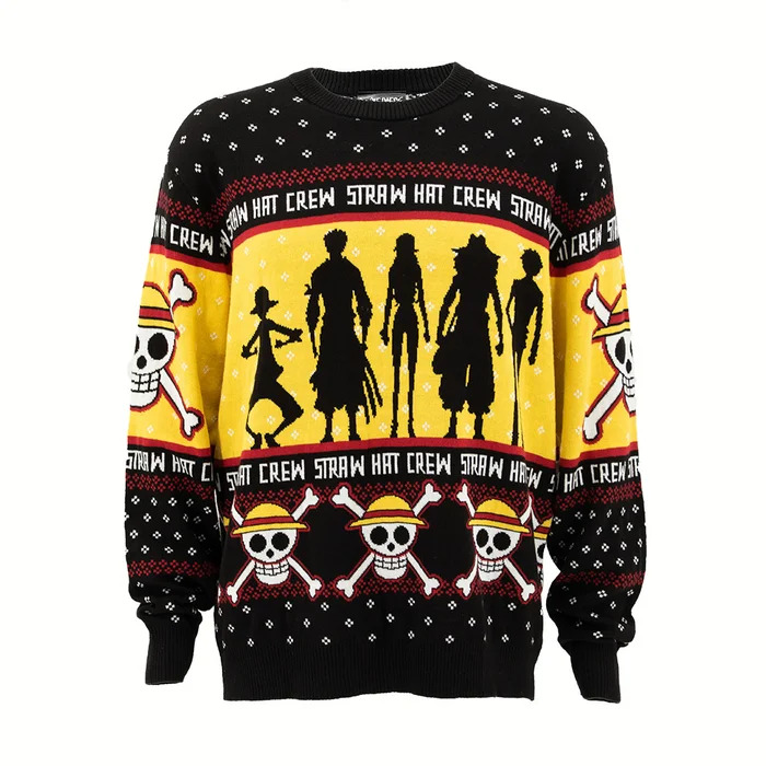 One Piece - Straw Hat Crew Silhouette Holiday Sweater image count 0