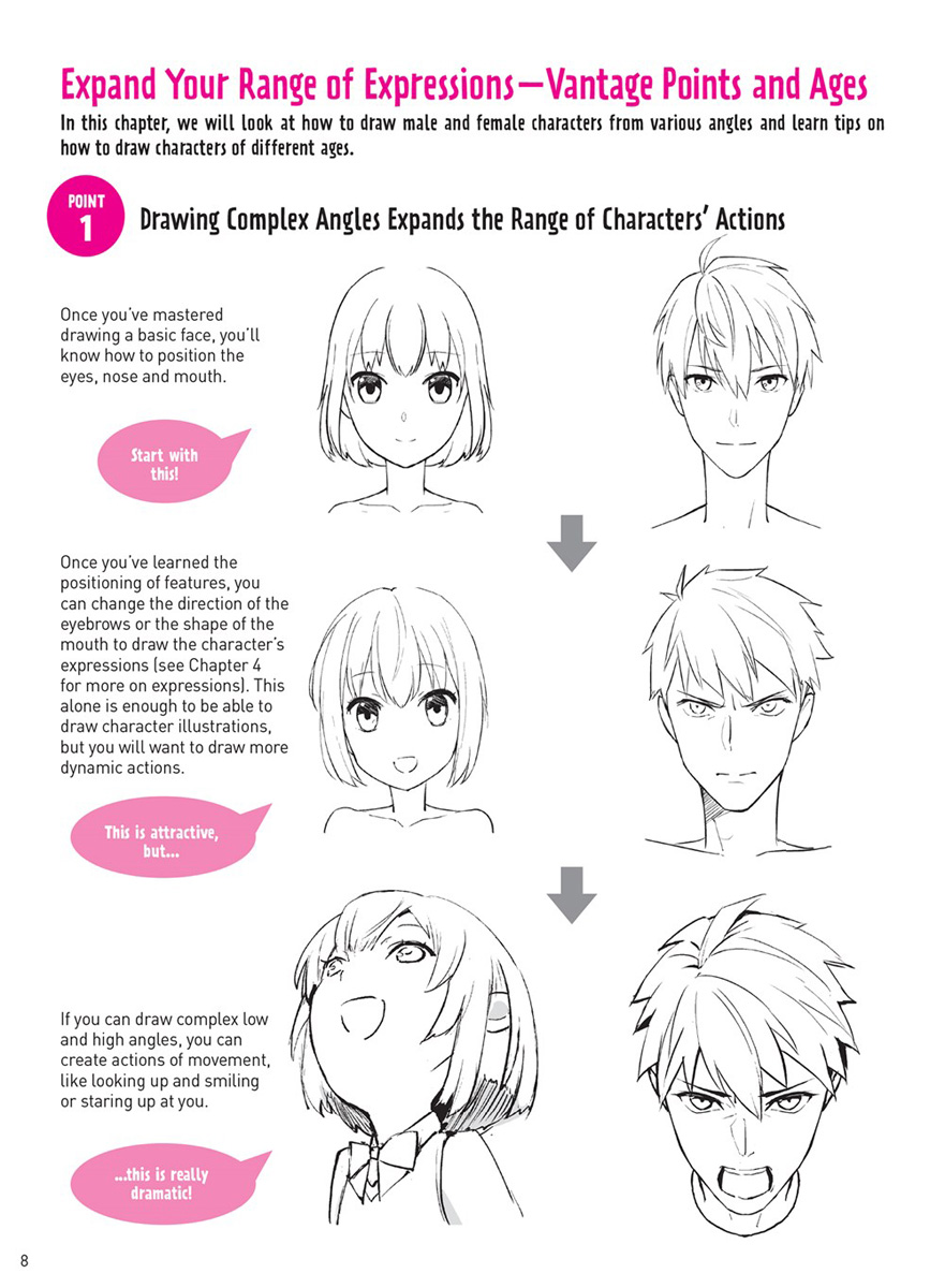Drawing Manga Faces & Expressions: A Step-by-step Beginner's Guide image count 3