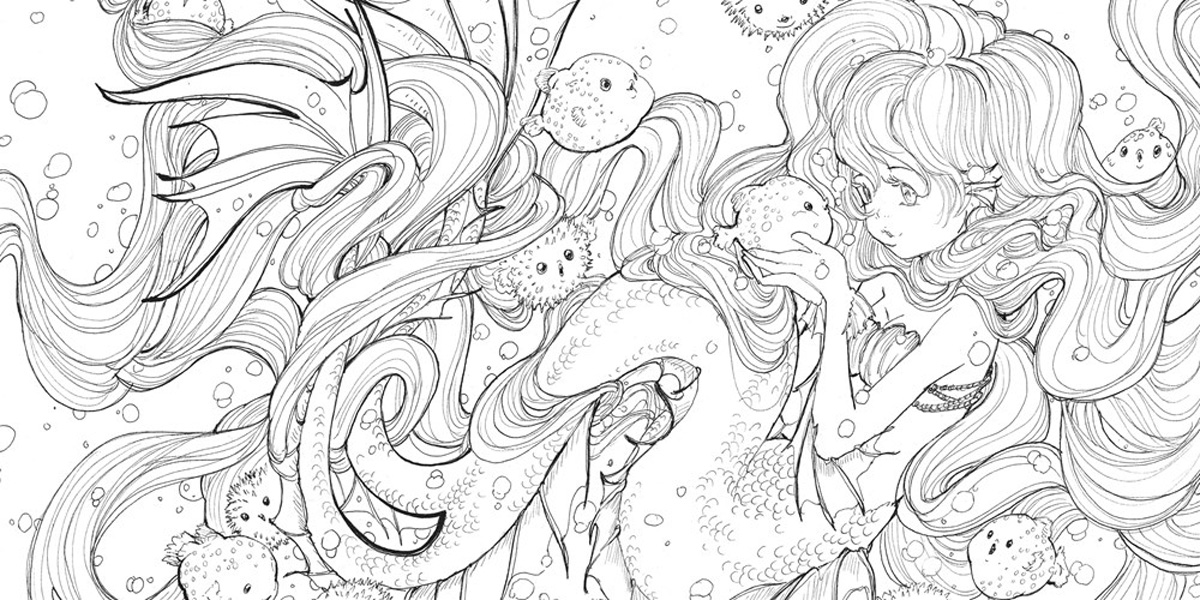 Pop Manga Mermaids and Other Sea Creatures A Coloring Book image count 4