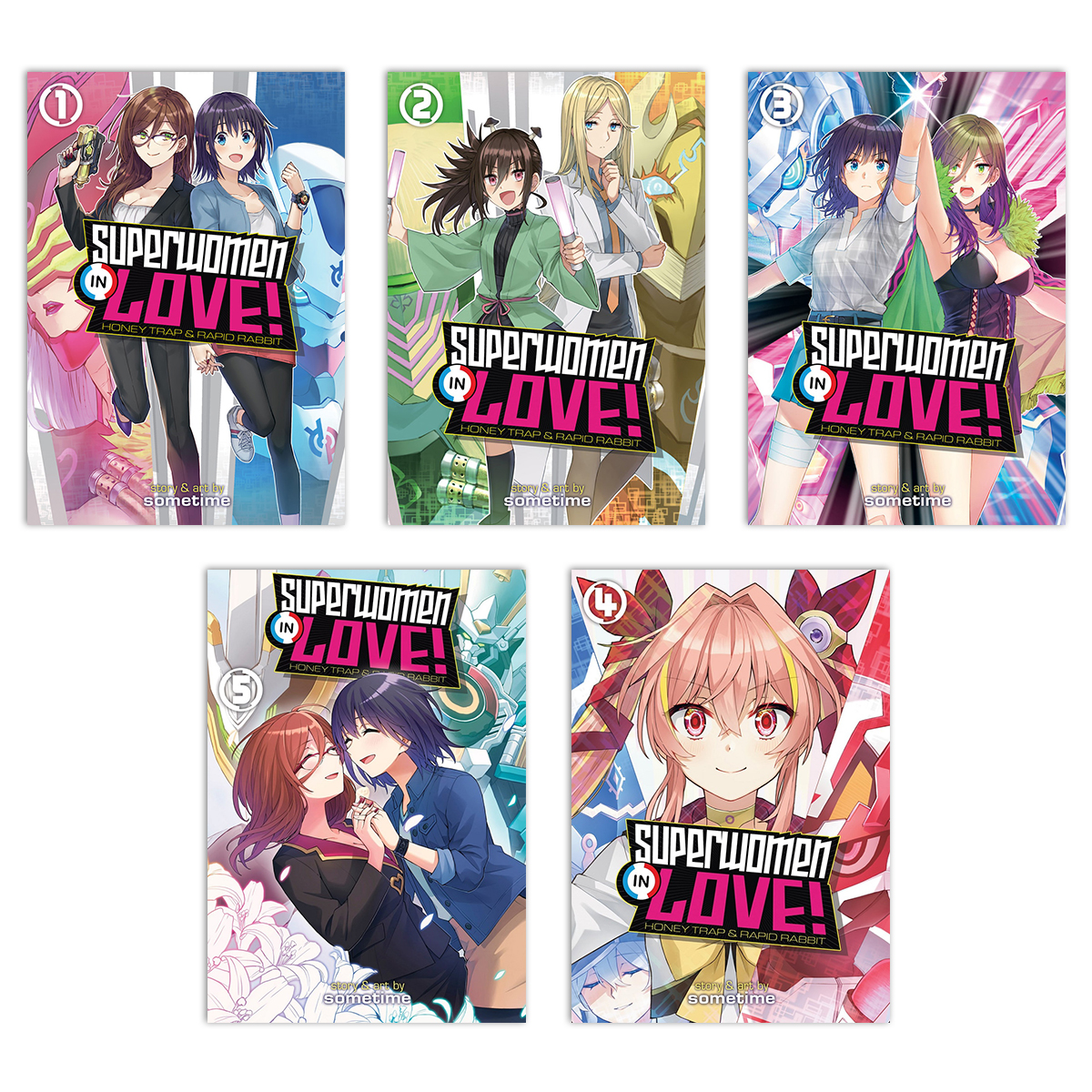 Superwomen in Love! Honey Trap and Rapid Rabbit Manga (1-5) Bundle