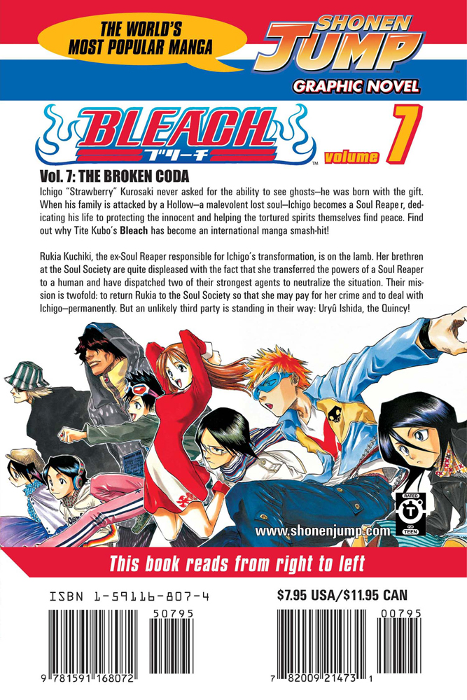 Bleach - Vol. 7 (DVD, 2007) Shonen Jump Episodes 25-28 ANIME DVD VIZ NTSC  782009238522