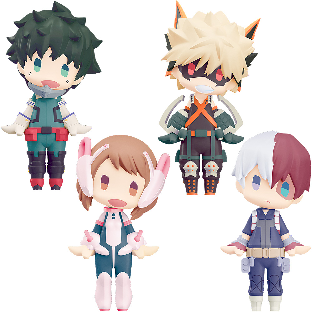 My Hero Academia - Izuku Midoriya Katsuki Bakugo Ochaco Uraraka  Shoto Todoroki Hello! Good Smile Chibi Figure Set- Free U.s. Shipping 15 Day