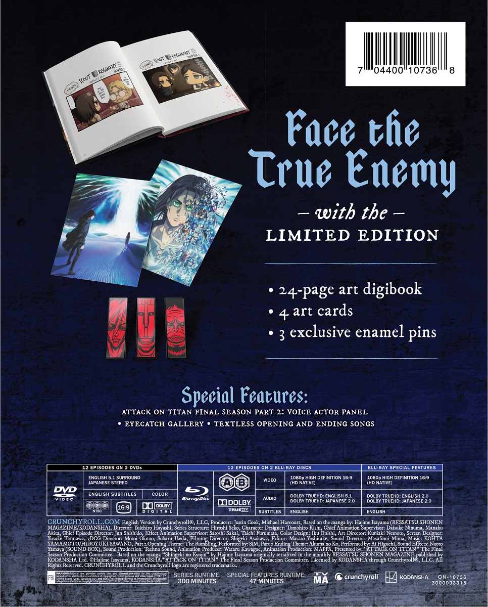 Attack on Titan: The Final Season Part 2 Vol. 1-12 End Anime DVD English  Dubbed