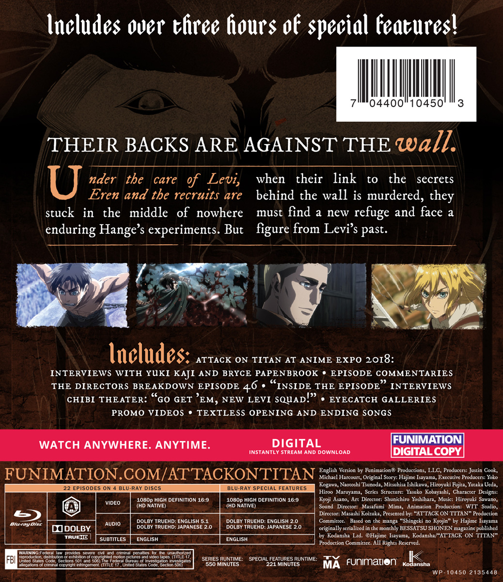 Attack On Titan - Season 3 Part 2 (4 Blu-rays) 