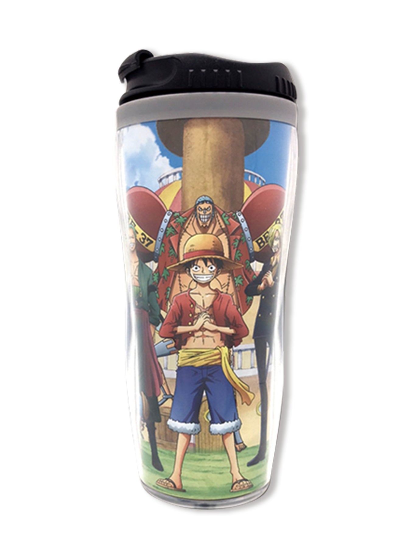 One Piece - Straw Hat Crew On Ship Travel Tumbler image count 0