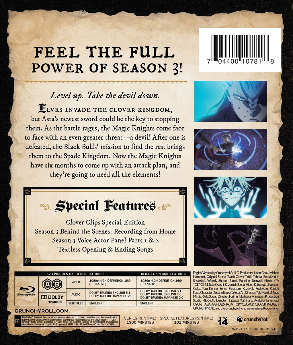Black Clover Season 3 Complete Collection Blu-ray image count 1