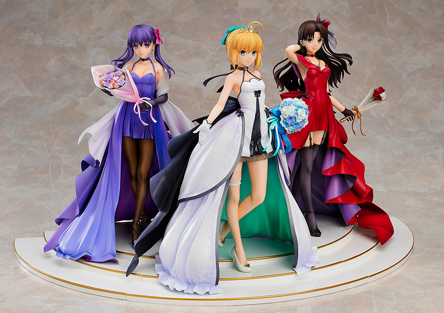 Fate/Stay Night - Saber, Rin Tohsaka, and Sakura Matou 1/7-Scale Figures in  Premium Box (15th Celebration Dress Ver.)