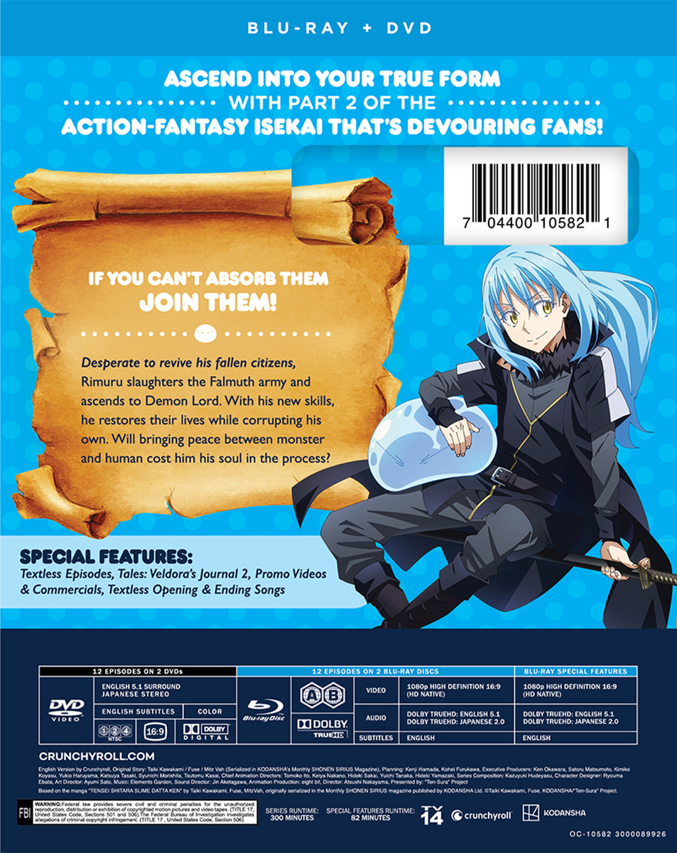  That Time I Got Reincarnated as a Slime: Season Two Part 1 -  Blu-ray + DVD + Digital : Various, Various: Movies & TV