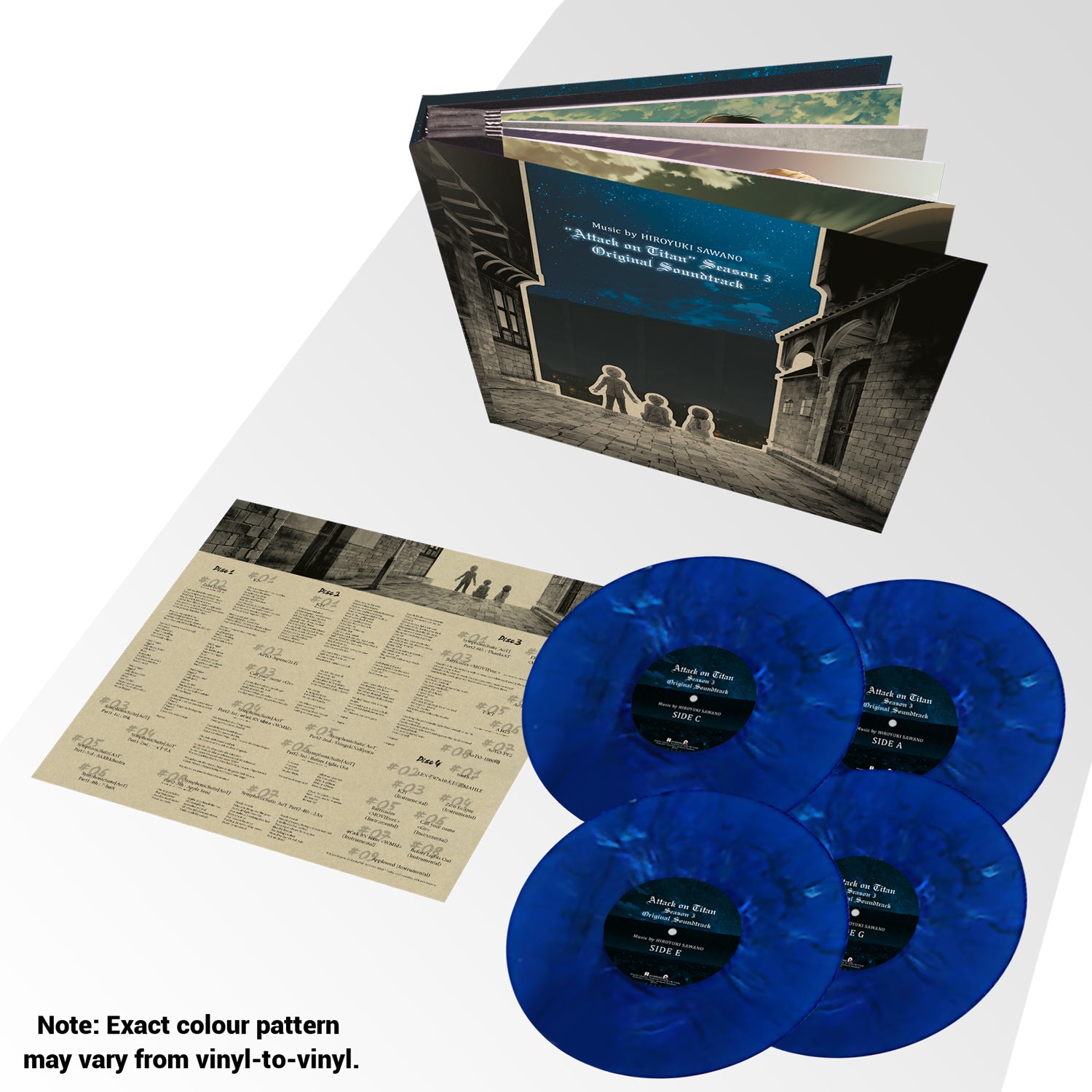 Attack on Titan - Season 3 4x LP Deluxe Vinyl + Book (Exclusive Crunchyroll Color Variant) image count 0