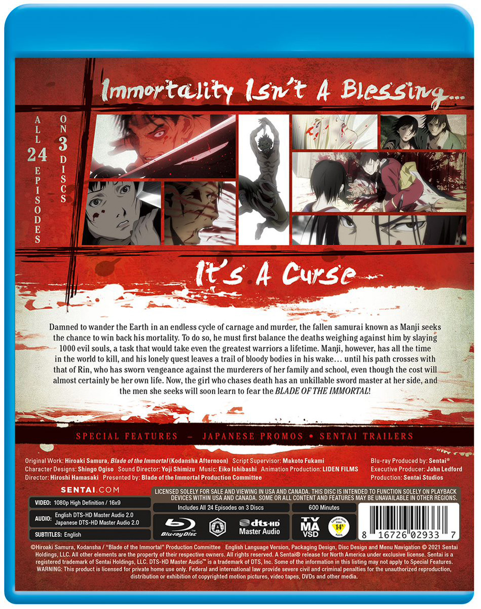 Blade of the Immortal Blu-ray | Crunchyroll Store
